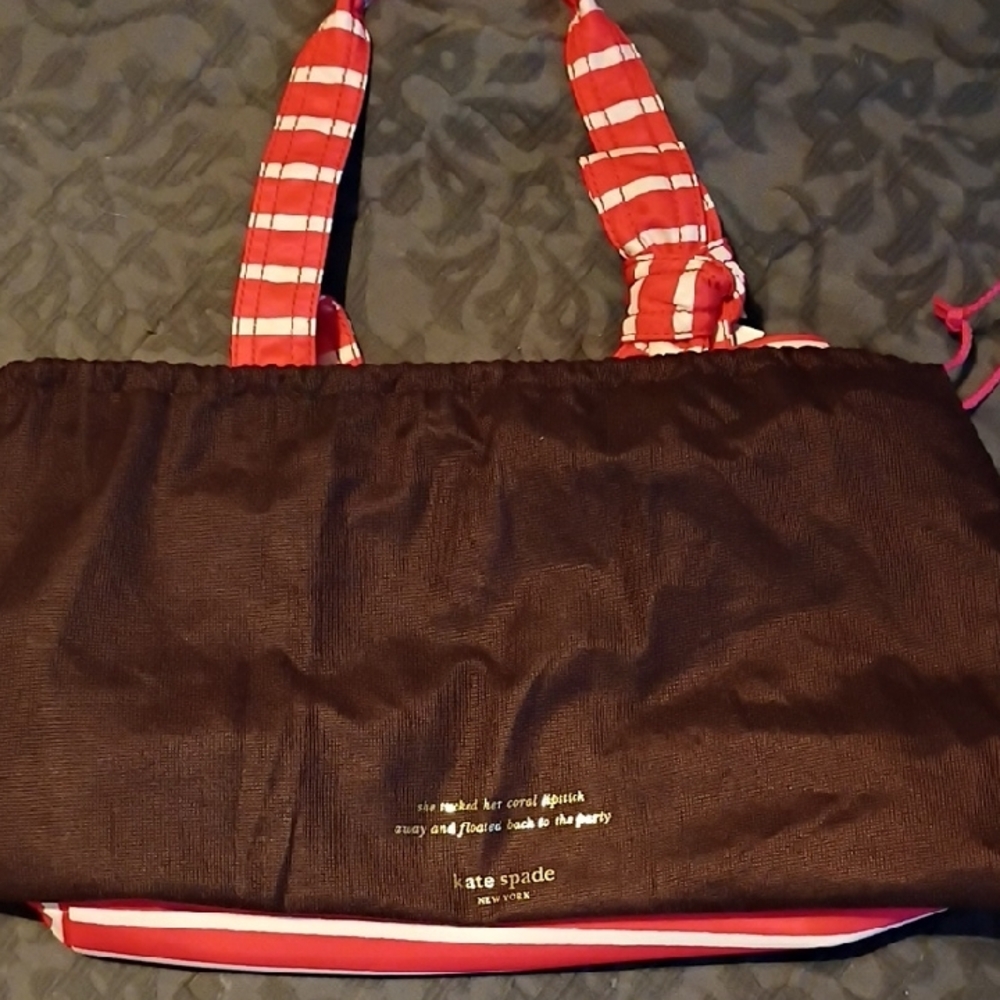 Kate Spade Red and White Striped Tote - Picture 5 of 5